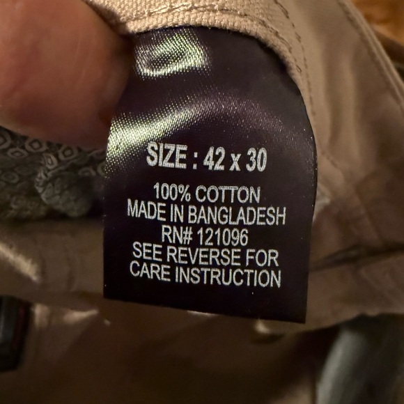 Weatherproof Men's Sz 42x30 100% Cotton Khaki Jeans NWT - Picture 6 of 8